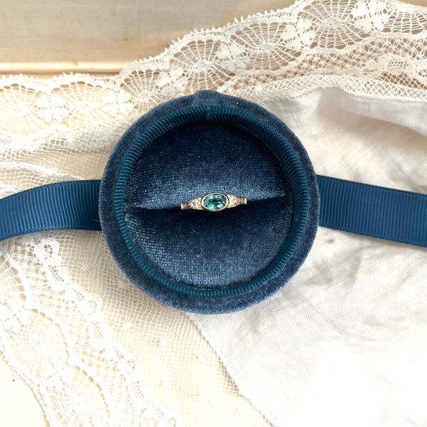 Oval Tourmaline and diamond ring in 14k gold