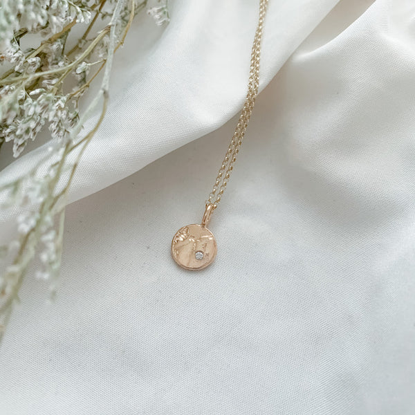 Veiled Moon Pendant in 10K Yellow Gold