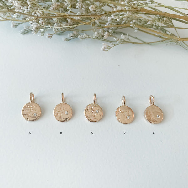 Veiled Moon Pendant in 10K Yellow Gold
