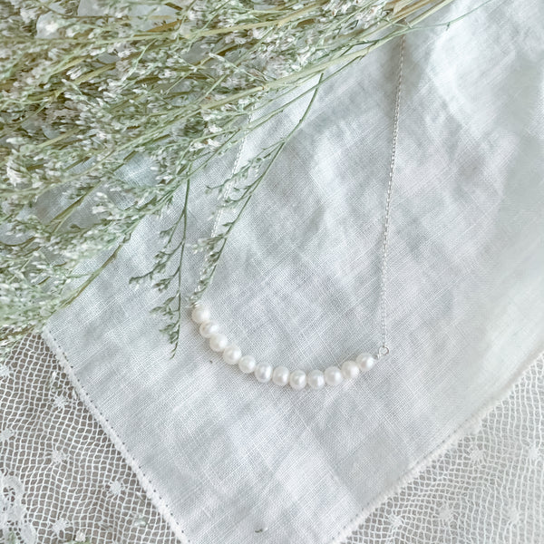 Sterling Silver Pearl Bar Pendant