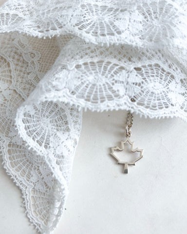 Maple Leaf Silhouette Pendant in 10k yellow gold