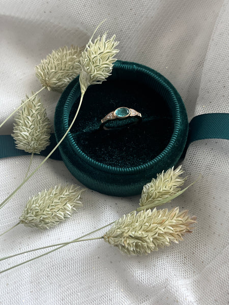 Oval Tourmaline and diamond ring in 14k gold