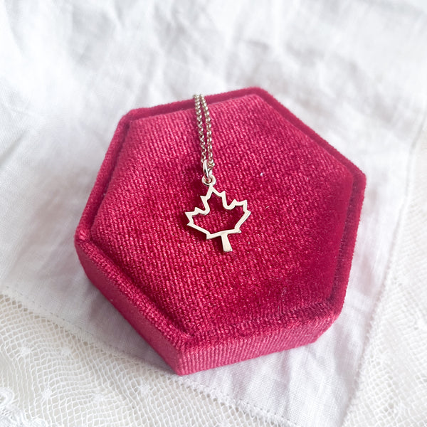 Maple Leaf Silhouette Pendant in 10k yellow gold
