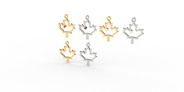 Maple Leaf Silhouette Pendant in 10k yellow gold
