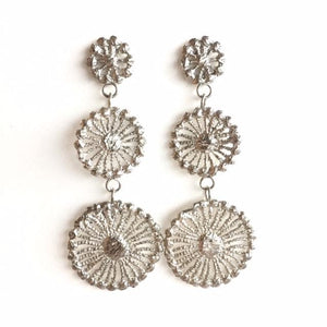 sterling silver cast lace chandelier earrings