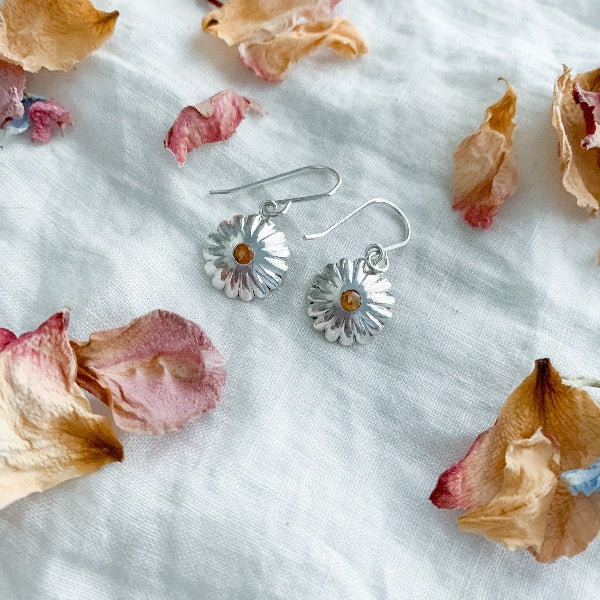 Bloom Dangle Earrings in Sterling Silver