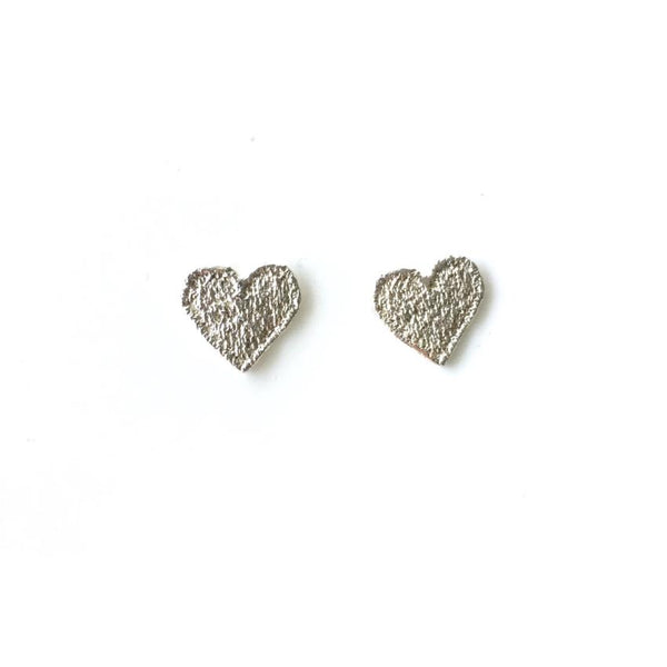 sterling silver cast lace heart earrings