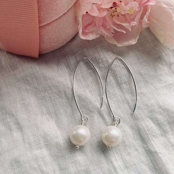 Sterling Silver and Freshwater Pearl Drop Earrings